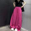 Womens Casual Pants 2026 Fox Letter Print Drawstring Waist Loose Trousers Streetwear