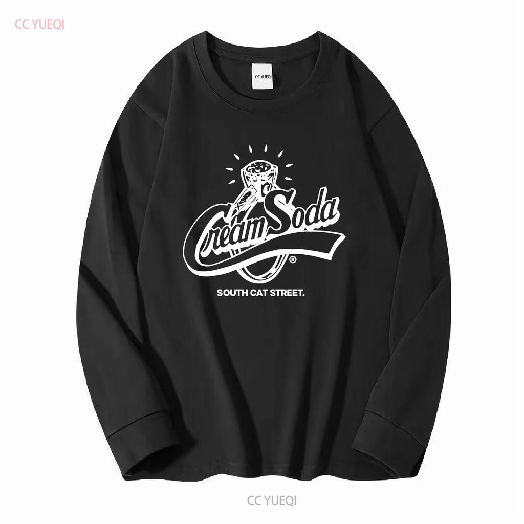 Japanese Brand Cream Soda Japan Cat Street T Shirt Long Or Short Sleeves Vintage Washed Fashion Soft Breathable Comfortable
