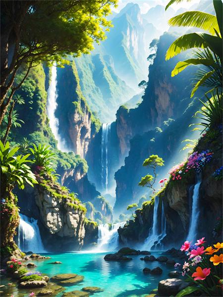 5D Diamond Painting Mosaic Mountain Waterfall Full Square Round Embroidery Natural Landscape Home Decor