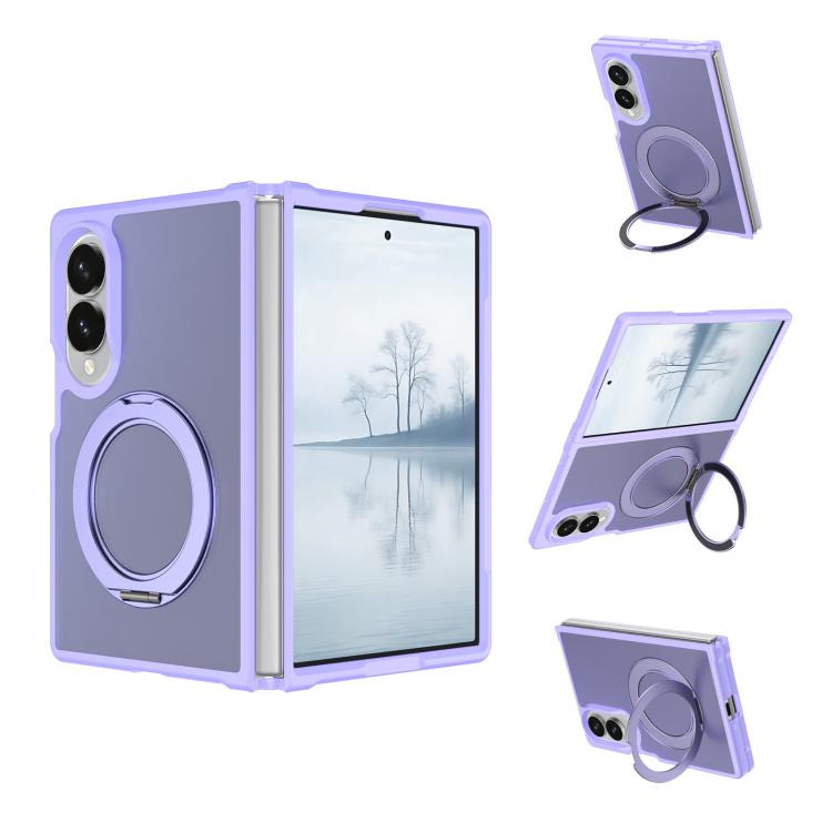 Skin Feel Rotating Holder Magnetic Phone Case For Galaxy Z Fold8 Ultra 5G, Matte PC TPU Shockproof Anti-Scratch Protective Cover