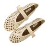 Fashion 2025 Summer New Leather Woven Women Flat Shoes Round Toe Casual Hollow Breathable Shoes Retro Temperament Women Shoes