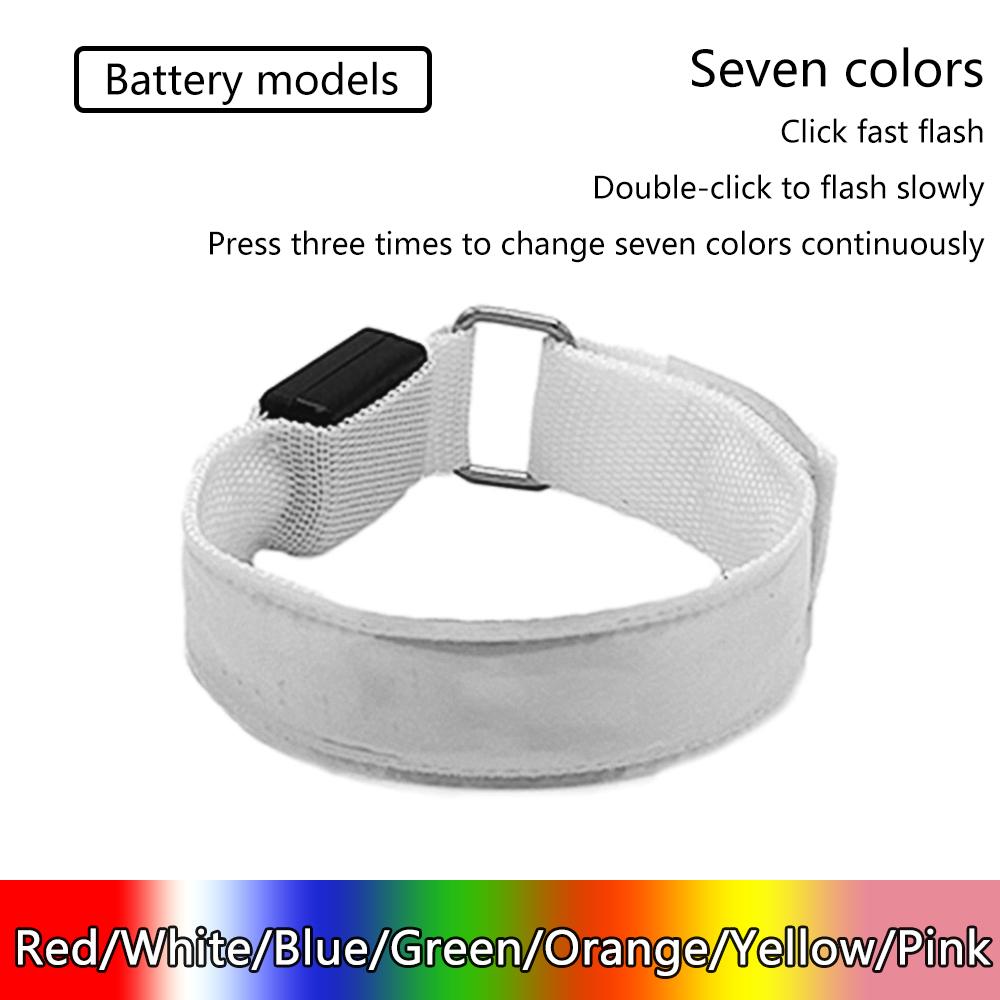 LED Reflective Bracelet Nylon Adjustable Armband Luminous Night Running Cycling Climing Strap Outdoor Sports  Bright Band