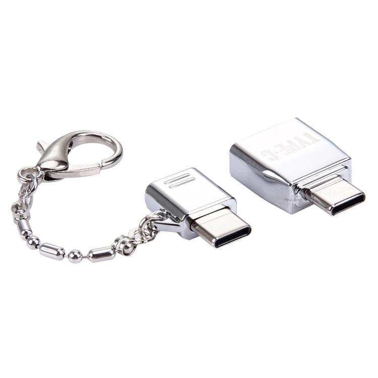 Adattatore in metallo Micro USB Femmina a USB-C / Tipo-C Maschio + USB 2.0 Femmina a USB-C / Tipo-C Maschio