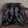 Mens Genuine Leather Jacket Slim Fit Short Biker Coat Top Grain Cowhide