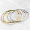 HNSP Stainless Steel Hoop Earrings For Women Ear Zircon Accessories Big Circle 40MM-50MM Ring Earring