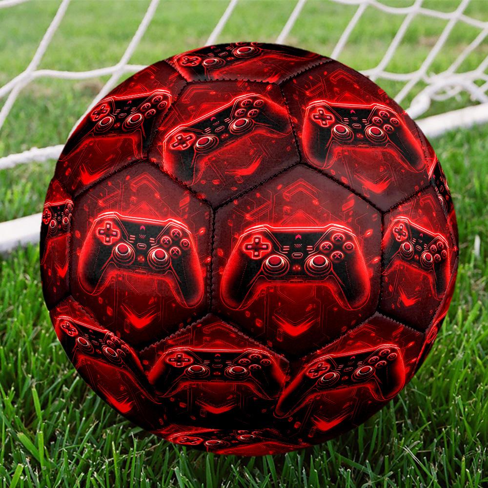 Gamepad Indoor Soccer Ball Size 5 Colorful All Ages Machine Stitched PVC Competition Ready Durable High-Bounce