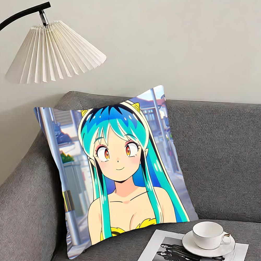 UUrusei YatsuraA Anime Cushion Cover Pillowcase Ultra Soft Skin Friendly Fabric Cloud Like Comfort Concealed Zipper