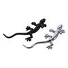 4 Stück Zinklegierung Gecko Autoaufkleber Silber und Schwarz Geckoform Auto Fenster Tür Stoßstange Dekoration 10*3.8cm