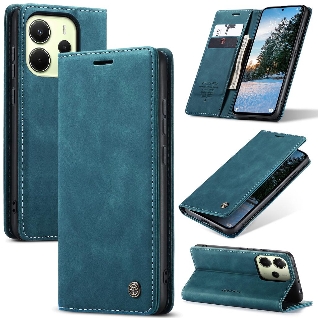 For Xiaomi Redmi Note 14 4G (164.84x78.15x8.16mm) Wallet Case CASEME 013 Series PU Leather Phone Cover Stand