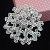 European & American Fashion Bridal Bouquet Brooch with Silver-Plated Rhinestone Inlay - B849