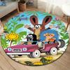 Krtecek Round Area Rug,Carpet Rug for Living Room Bedroom Sofa Playroom Decor,Non-slip Floor Mat