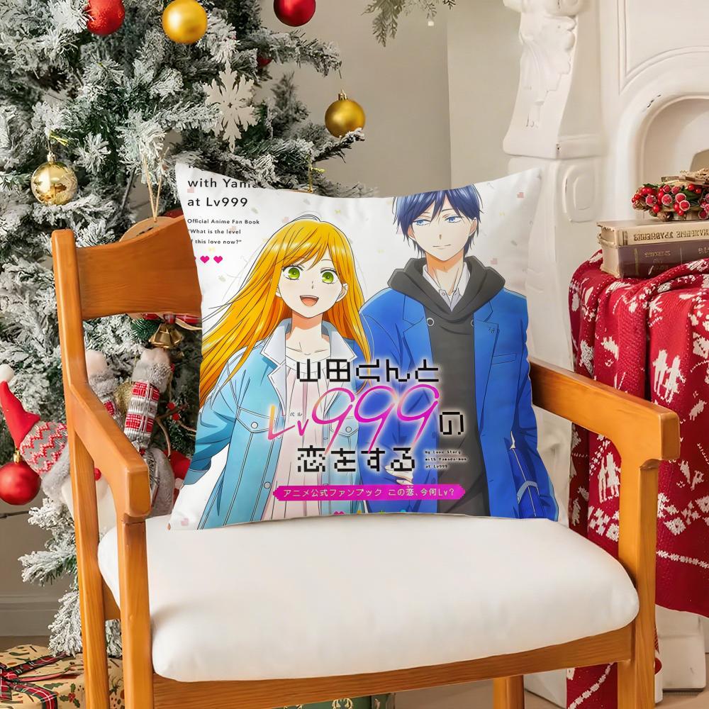Comic My Love Story With Yamadakun At Lv Pillow Case Silky Short Plush With Invisible Zipper Dustproof Sofa Cushion Cover