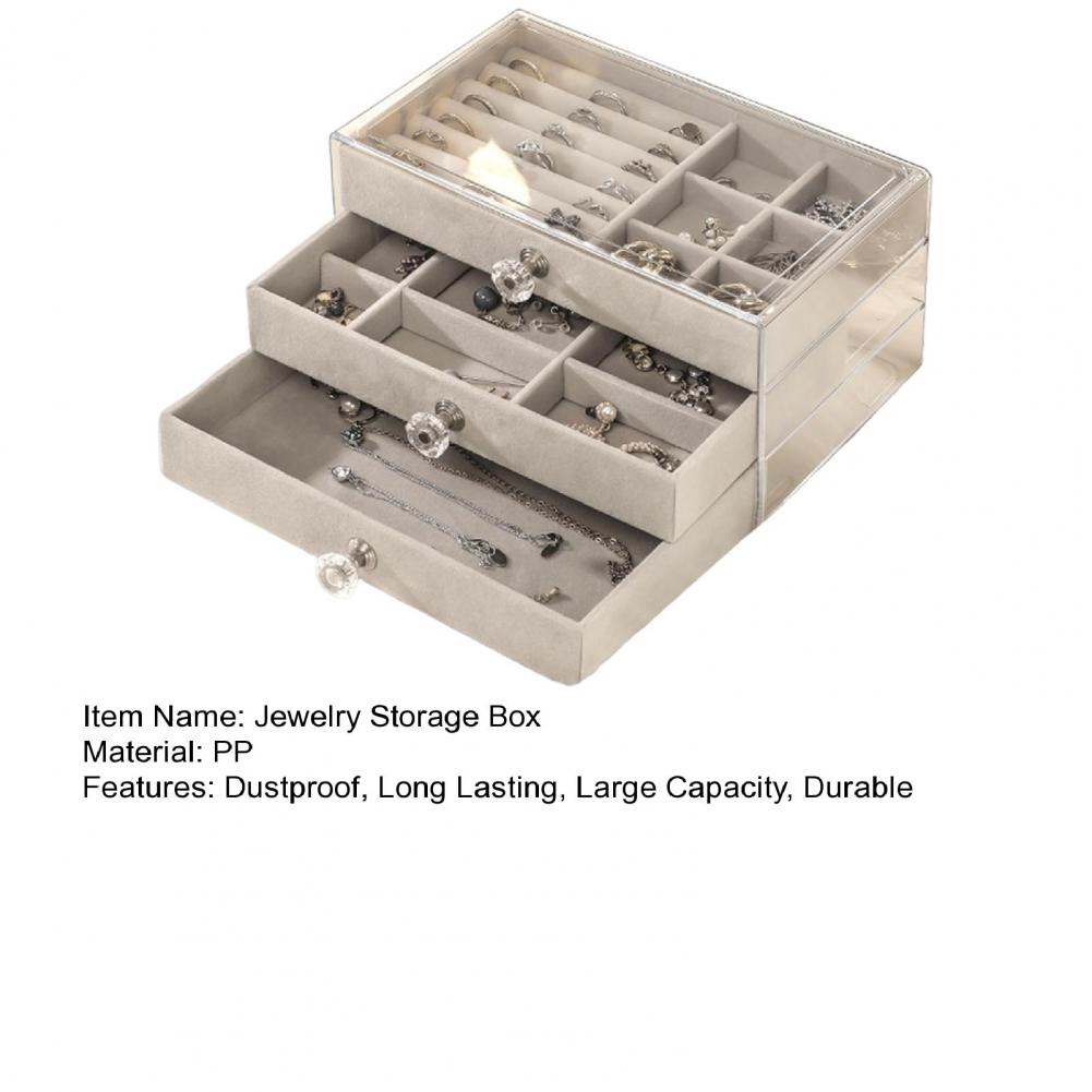 Jewelry Storage Rack Transparent Large Capacity Dustproof Vertical Earrings Display Stand Jewelry Storage Clear Drawer Box Case