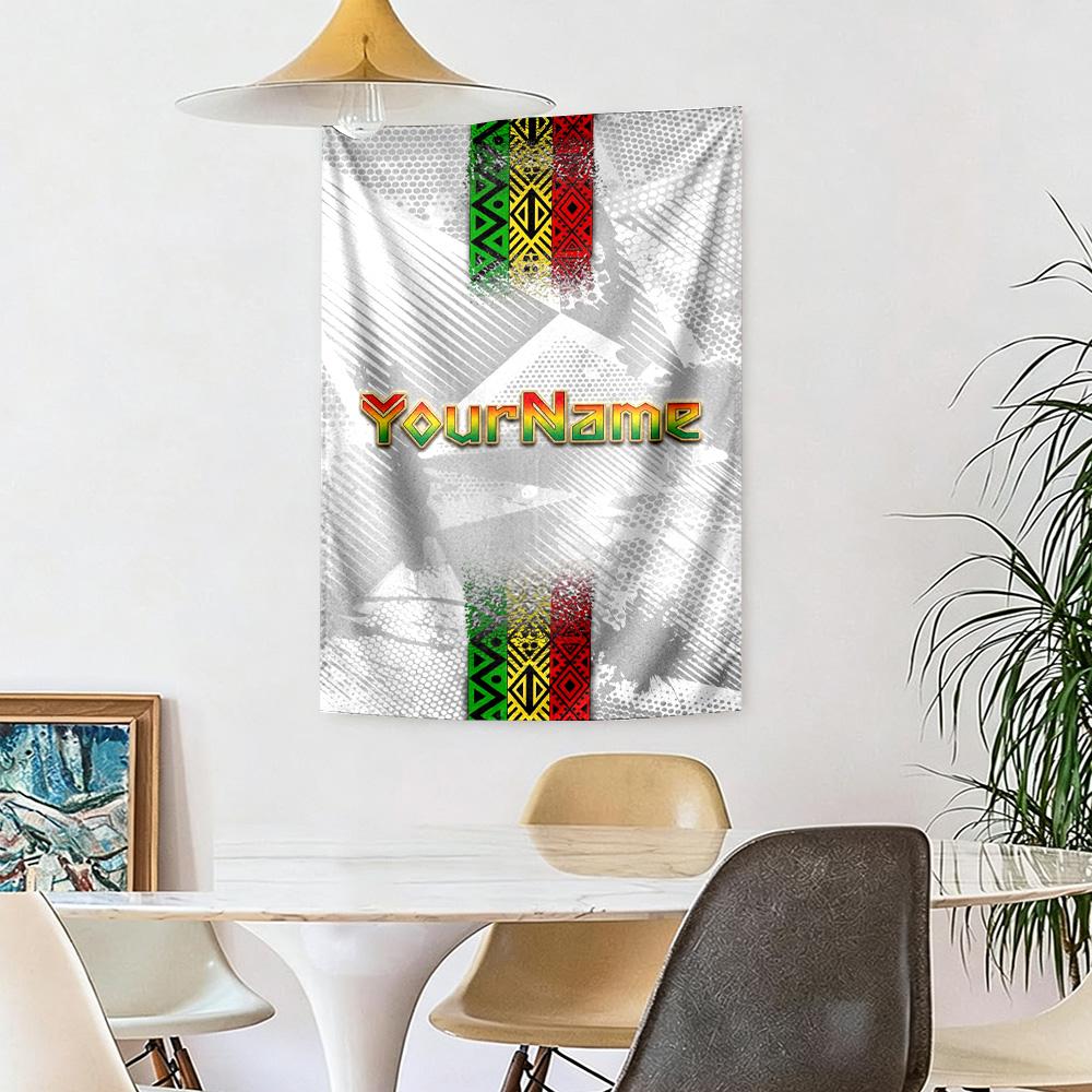 Ethnic Tribal Patterns Custom Your Name Wall Decor Tapestry Art For Pet Memorial Birthdaywedding Party Backdrop Family Gift
