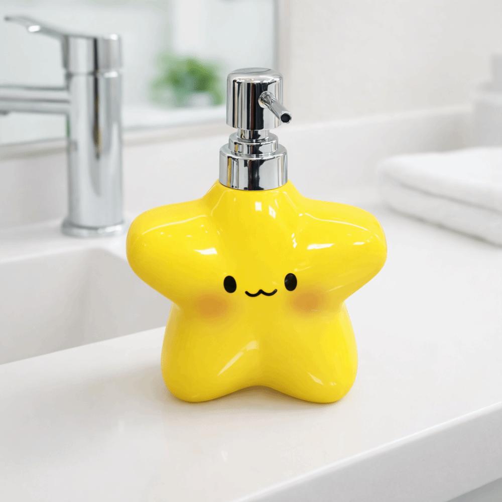 Star Shaped Foaming Soap Dispenser 400ML Ceramic Star Lotion Bottle  Bathroom Accessories