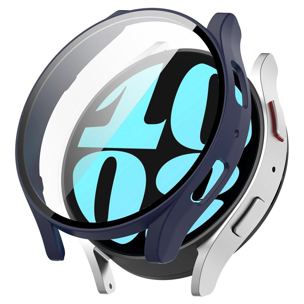 PC+härdat glas skyddsfodral för Samsung Galaxy Watch 6 40mm 44mm helskärmsskydd skalskydd