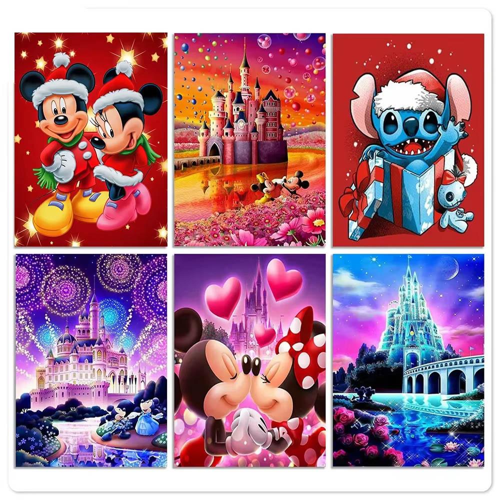 Disney מיקי מאוס לחג המולד ציור יהלומים קריקטורה פסיפס רקמה פאזל יהלומים עשה זאת בעצמך אבני חן קישוט לחדר ילדים מתנה