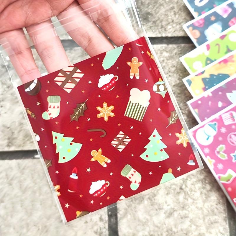 100PC Customizable Holiday Cookie Packaging with Snowflake Prints Christmas Cookie and Nougat Packaging Set 10x10+3cm