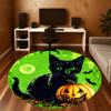 1pc Halloween black cat Round Chair mat office Area Rug - Non-Slip, Floor Mat for Office, Bedroom, Ideal home decor gift c0112125