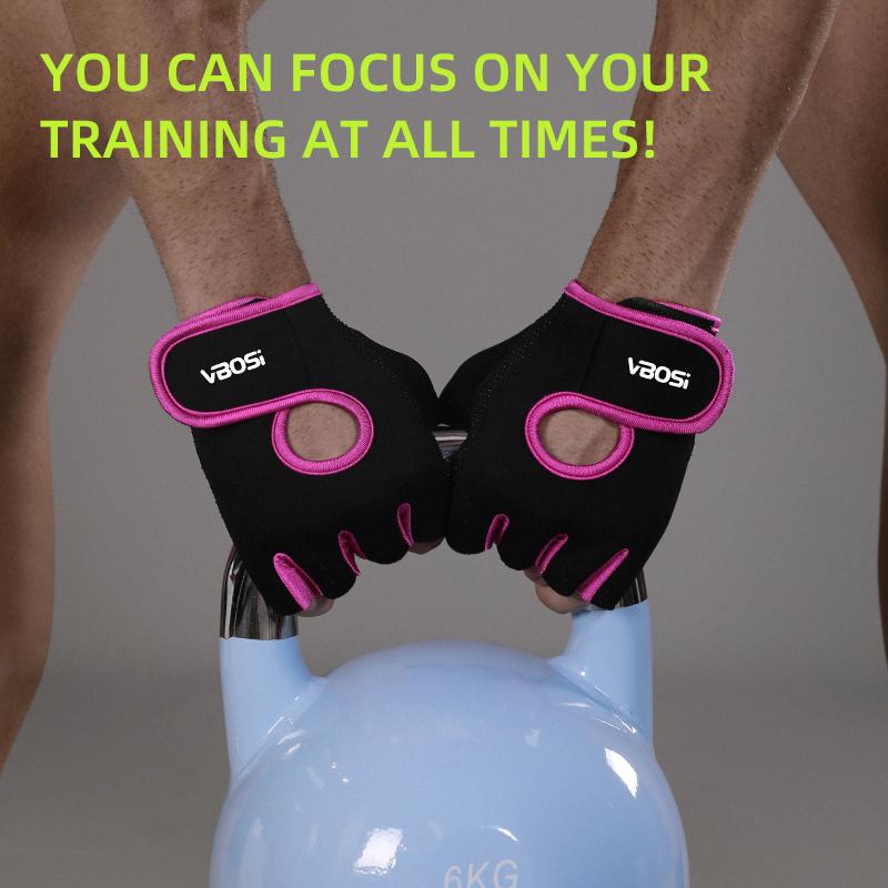 Vbosi Adjustable Half Finger Sports Gloves For Weightlifting Dumbbell Cycling Fitness Training Breathable For Women Men