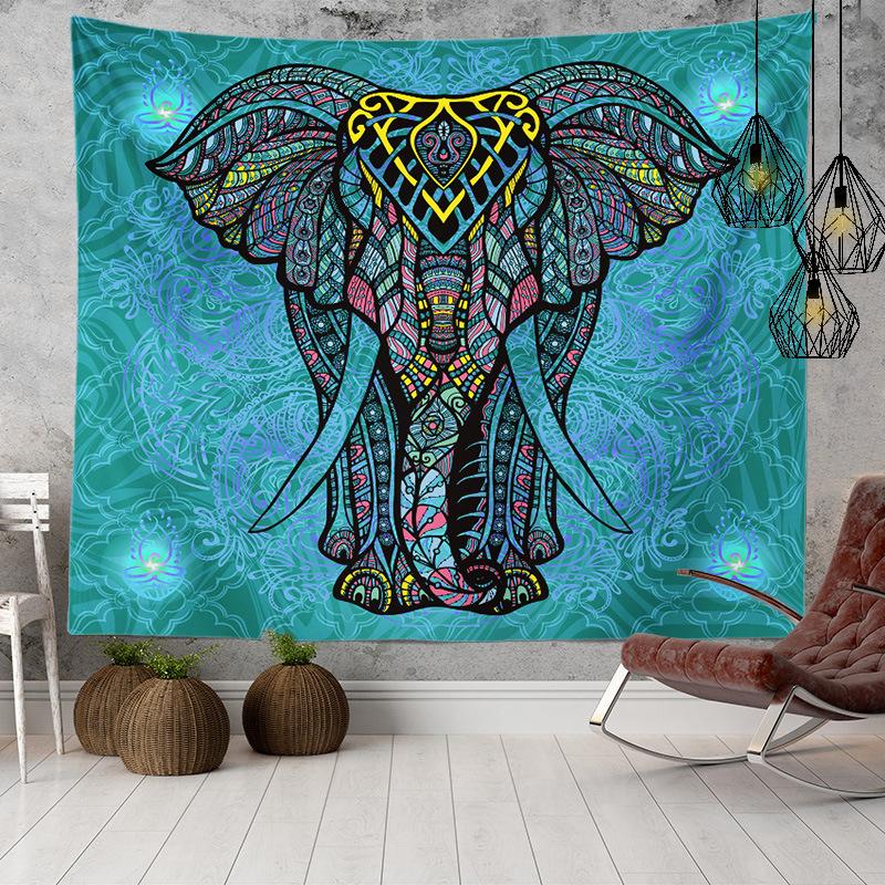 Home Decor Indian Ethnic Tapestry Hanging Elephant Digital Printing Tapestry Living Room Background Cloth Beach Towel
