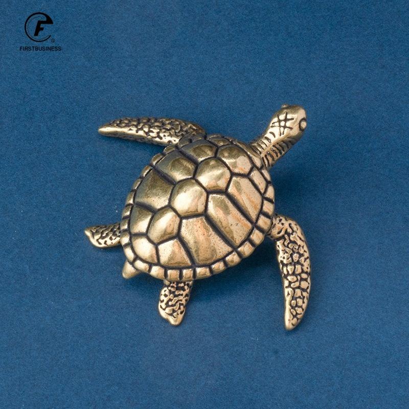 Solid Copper Turtle Ornament Decoration Brass Animal Figurine Desktop Statues Home Indoor Tabletop Decor Toy Sculpture