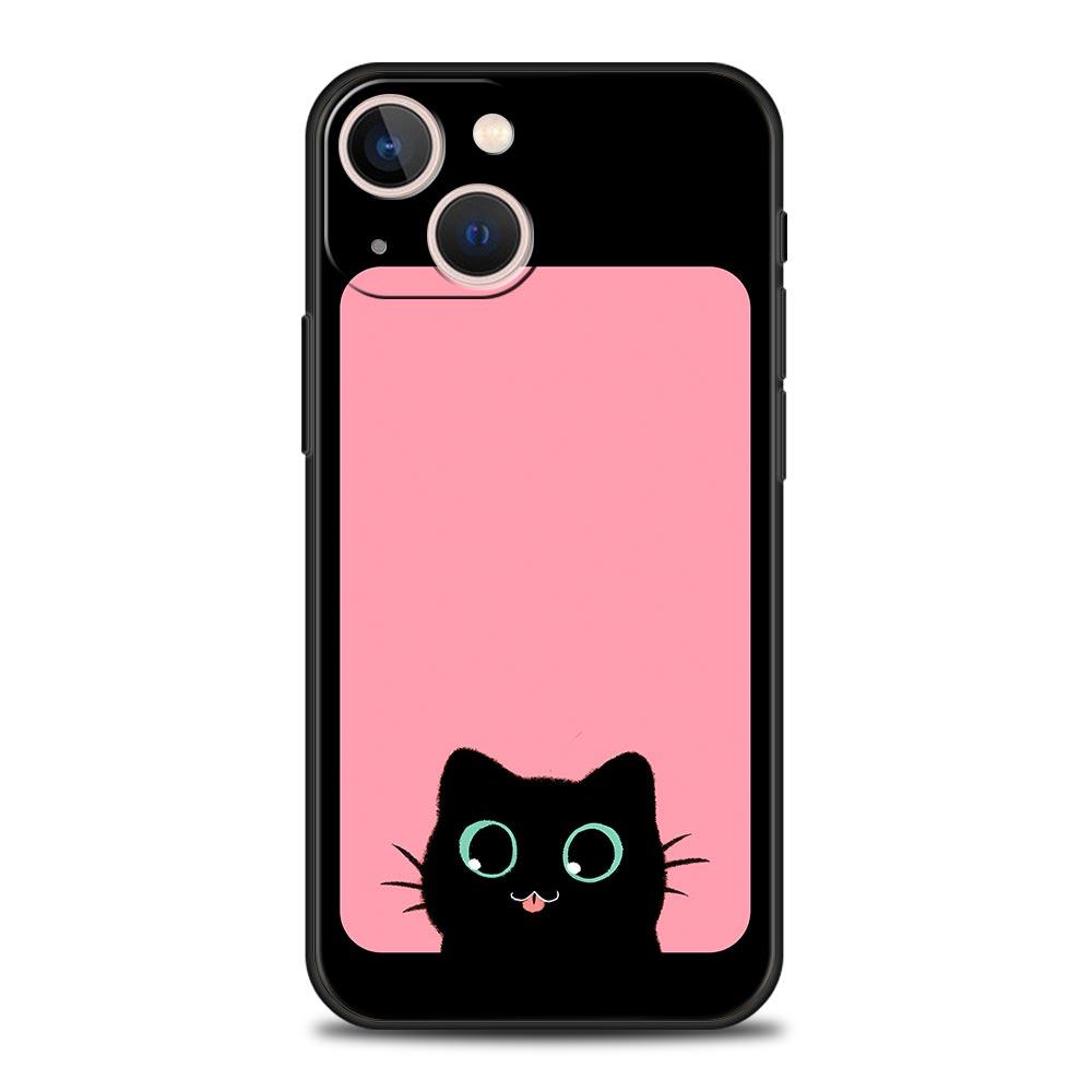 Cute Cartoon Black Cat Phone Case For Samsung Galaxy S26 S25 S24 S23 S22 S20 Ultra S21 FE 5G S10 Plus TPU Shockproof Cover