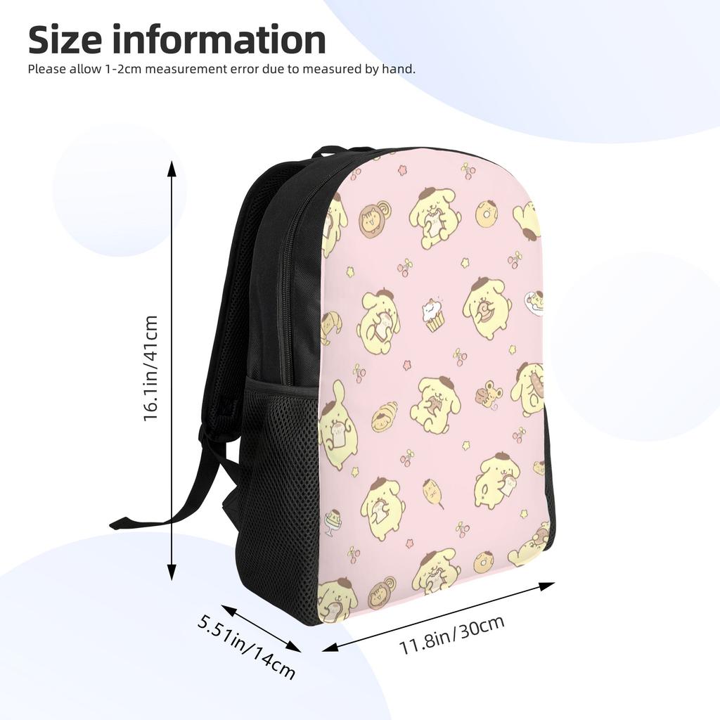 P-Pompompurines Travel Backpack Women Men School Laptop Bookbag Dog Anime College Student Daypack Bags
