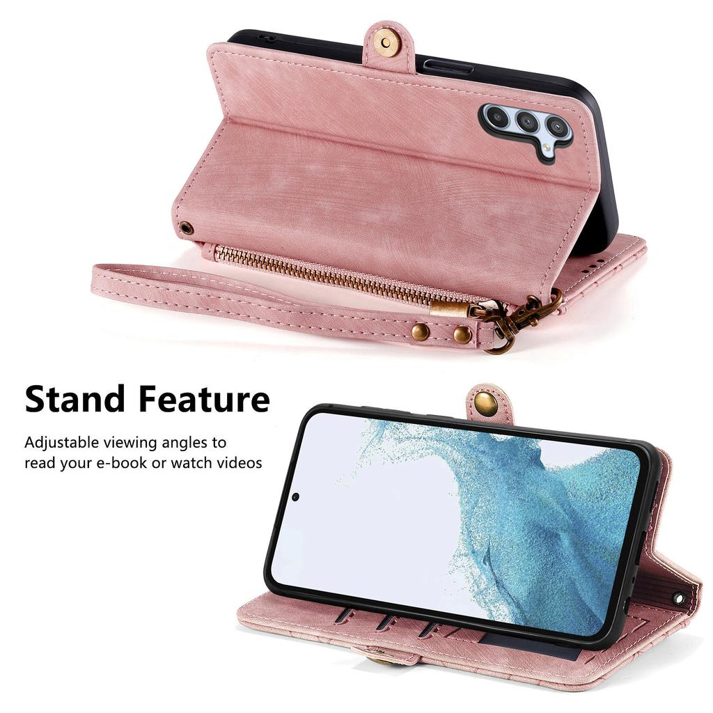 For Samsung Galaxy A36 5G Case Zipper Wallet Geometry Lines Leather Phone Cover