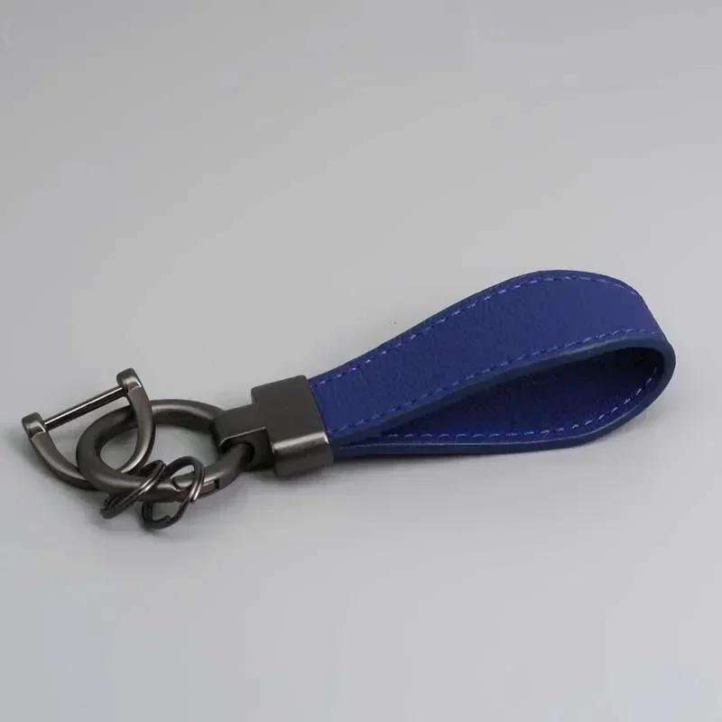 PU Leather Car Keychain Men's and Women's Bag Anti Lost Key Ring Waist Hanging Retro Laser Engraving Customized Keyring Gift