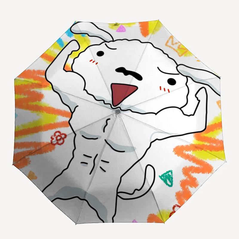 

1pc Crayon Shin chan Nohara Shiro Automatic Open/Close Folding Umbrella, Windproof 8 Rib Construction, Lightweight Travel Umbrella for Women/Men
