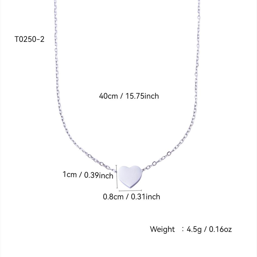 Elegant Charm Personality Simple Versatile Stainless Steel 18K Gold-Plated Valentine'S Day Gift Love Pendant Necklace For Women