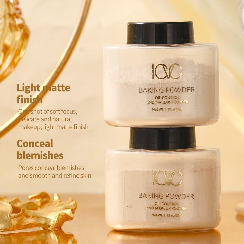 Polvos fijadores mate Base de maquillaje sedosa que controla la grasa, absorbe la grasa y absorbe el agua para ocultar los poros y fijar el maquillaje.