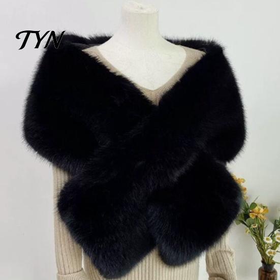 Multi-functional Winter Scarf Women's Faux Fur Shawl, Plush Collar Wrap, Soft Solid Color Breathable Casual Daily Accessory Colder Warm Wrap