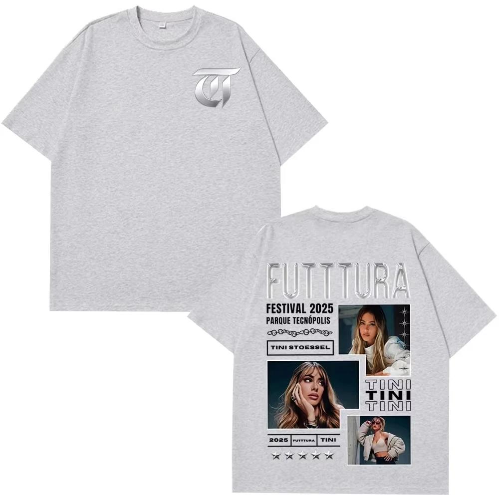 

Singer TINI STOESSEL Futtura Album 2026 Tour Vintage T Shirts Men Women Hip-hop T-shirts Short Sleeves Cotton T-shirt Streetwear 4XL