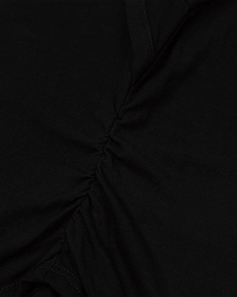 MOAA Square Neck Shirred Long Sleeve (Black)