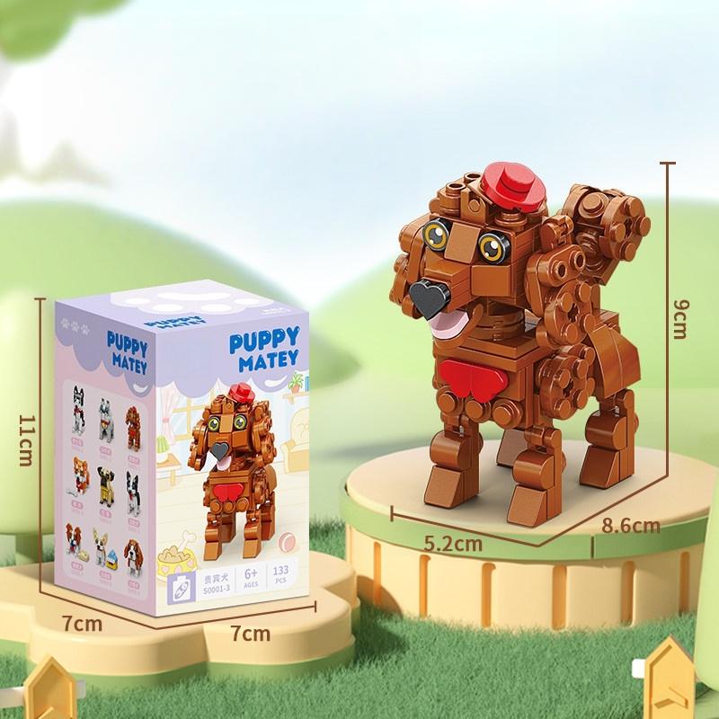 Pet Dog Building Blocks Shiba Inu Chihuahua Model Desktop Ornaments Surprise Birthday Gift Cute Educational Children's Toys