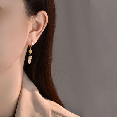 Ping Ancient Style New Chinese Retro Earrings Light Luxury Simple