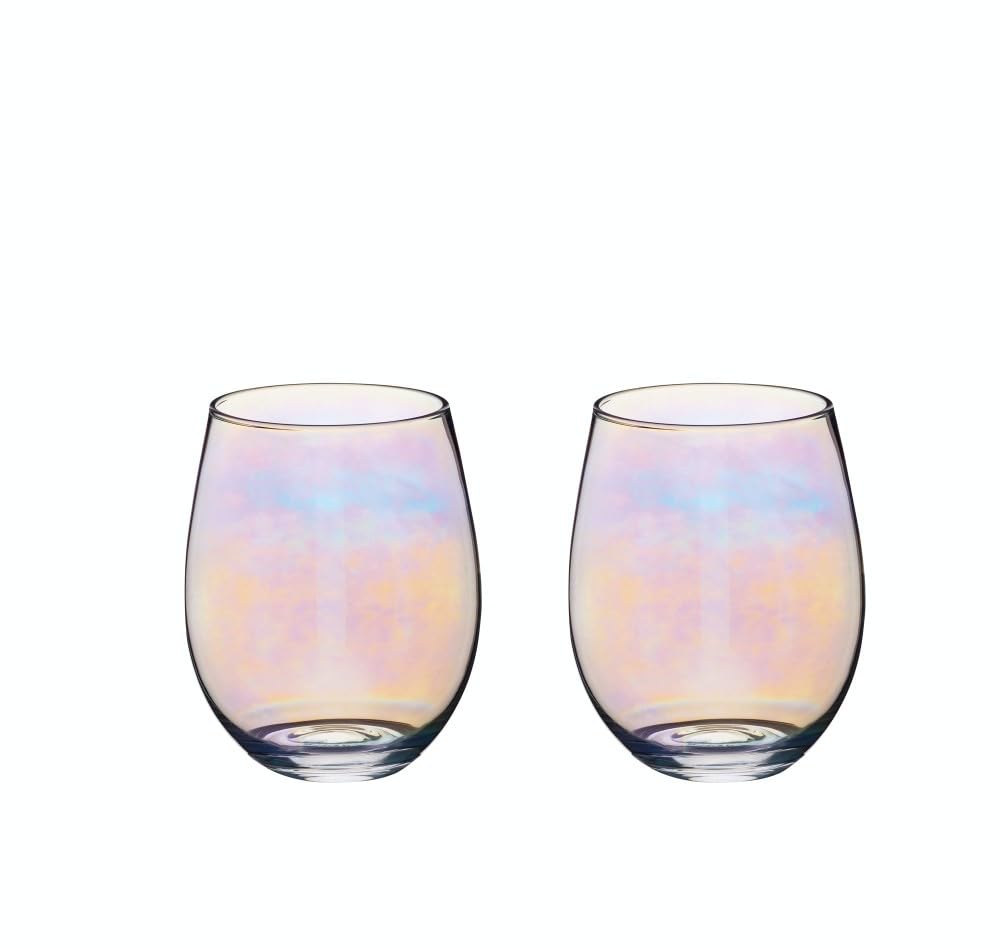 

Glass Tumbler 600mL Set of 2 Rainbow Barcraft Not dishwasher safe Not microwave safe