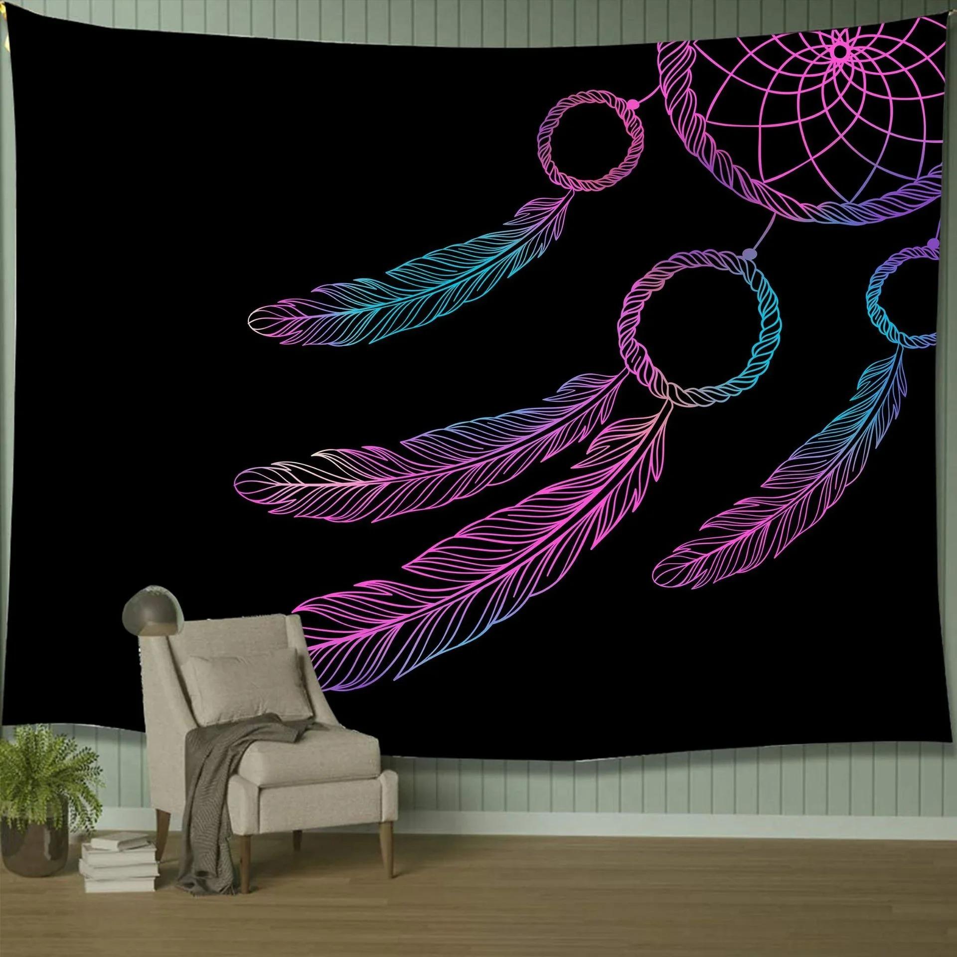 Психоделический гобелен с лунными перьями — фото 9