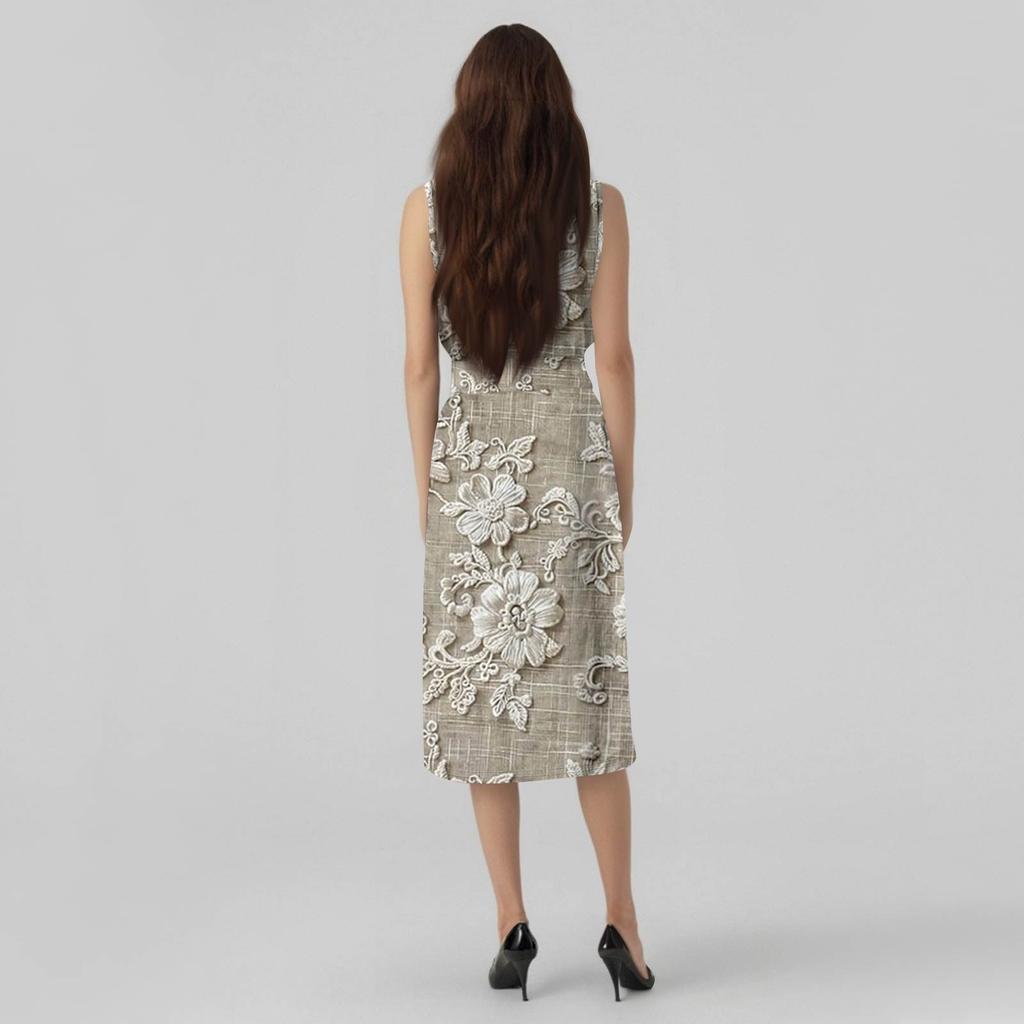 Sleeveless  Boho Dress For Women Casual Loose Fit Summer Sundress Print Dress