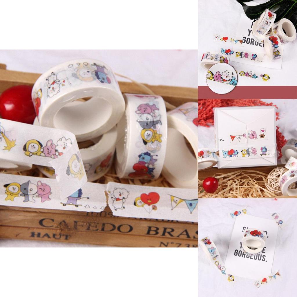 Washi tape Kpop Bts Paper maksing Cute Diy scrapbook stickers Rj Tata Cooky