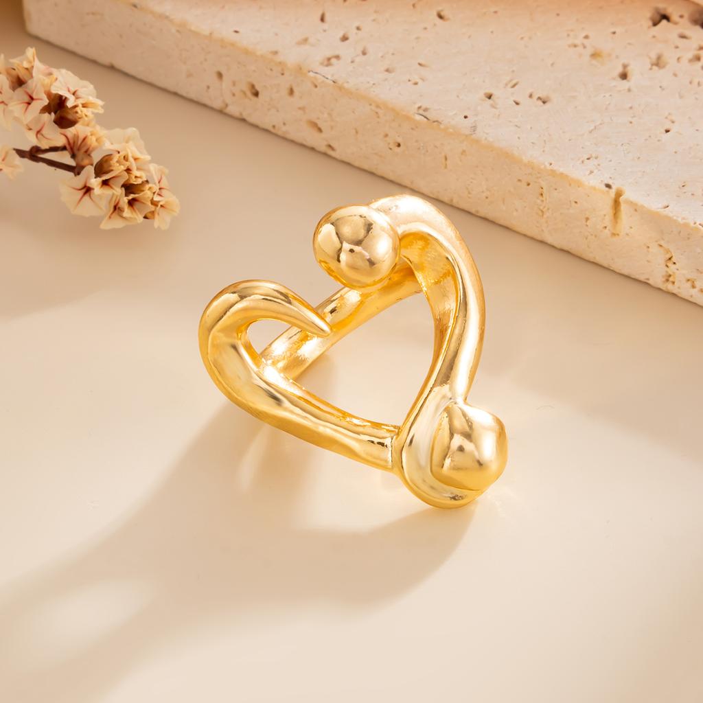 Ingemark Minimalism Irregular Heart Shape Finger Rings Women Vintage Geometric Chic Knuckle Ring Aesthetic 2026 New Year Jewelry