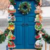 Christmas Door Hanging Banner Santa Claus Snowman Elk paper Couplet Navidad Merry Christmas Decoration Xmas Home Ornaments Noel
