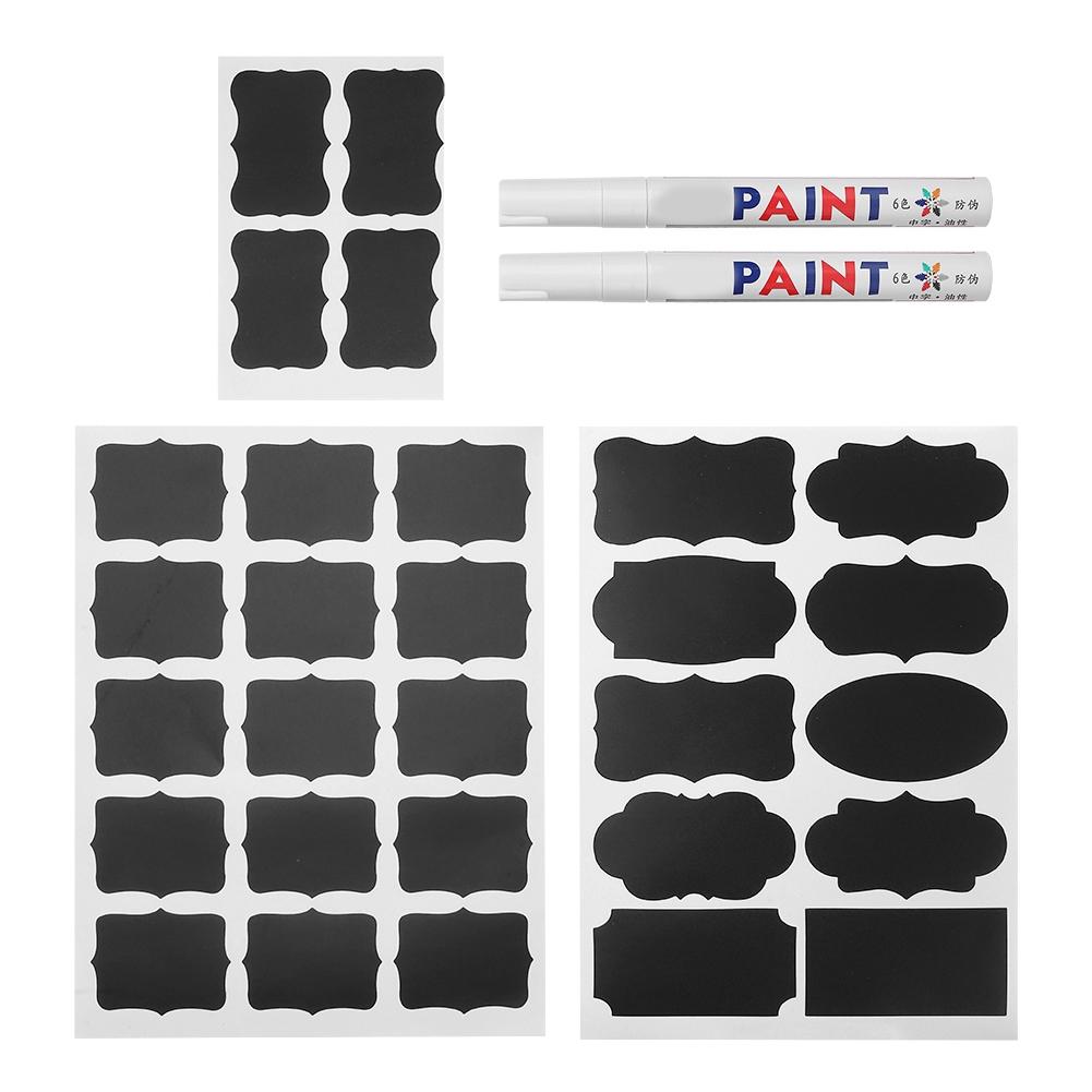 220 szt. Wodoodporne naklejki tablicowe Naklejka etykieta na doniczkę z 2 szt. długopisów (Typ beJ)