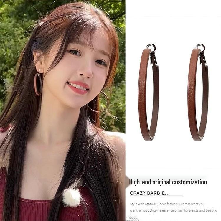 Silbernadel Leopard Harz Geo Runde Ohrringe, Retro Myer Stil, Nischen Design für Frauen