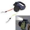 Dual Retractable Dog Leash with Night Light Double Headed Extendable Pet Leash for 2 Dogs Walking