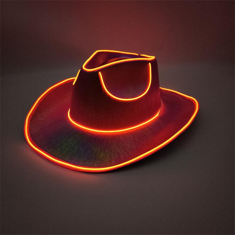 Light Up Hats for Adults Party Headwear Cowboy Hat LED Hat Dress Up Battery Operated Party Cowboy Hats Sparkly Cowboy Hat