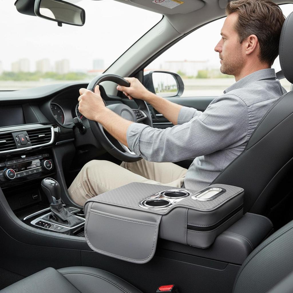 Center Console Organizer Heavy Duty Ergonomic Non Slip Organization Car Console Organizer For Family Adults Men Women Automotive