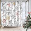 Christmas Shower Curtain Xmas Tree Shower Curtain Winter Snowflake Pattern Shower Curtain For Bathroom Decor Washable Durable